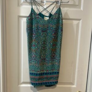 Maeve Teal and Blue Patterned Top
